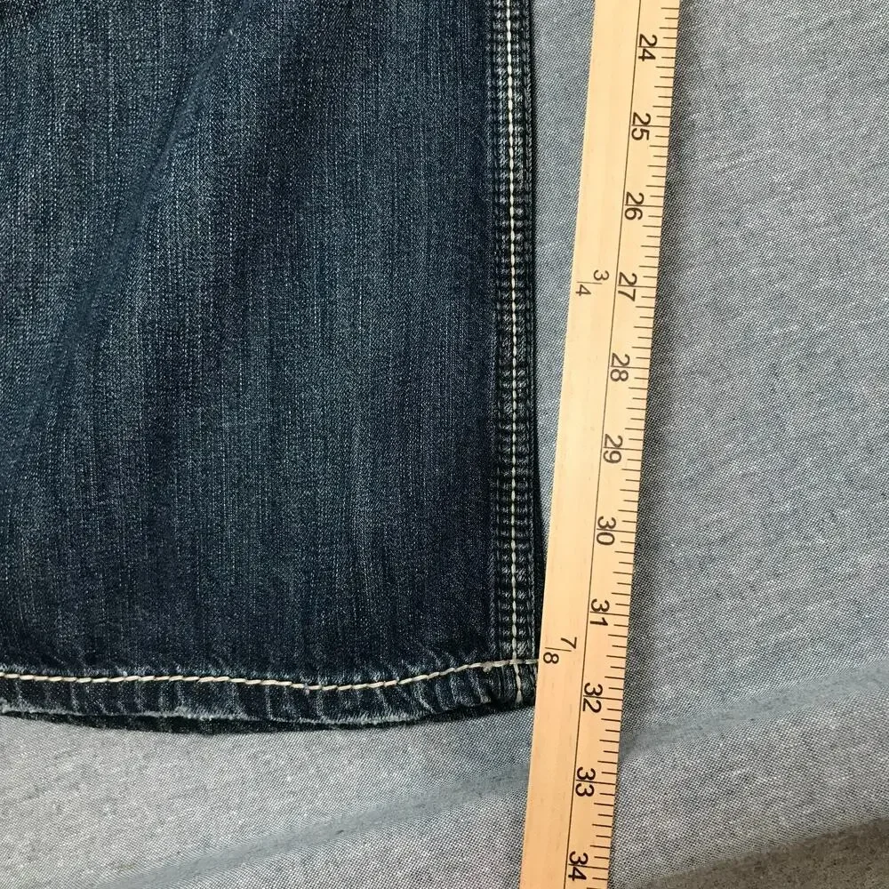 Silver Jeans Co Men's 38x32 Zac Blue Jeans Relaxed Straight Denim 100% Cotton J